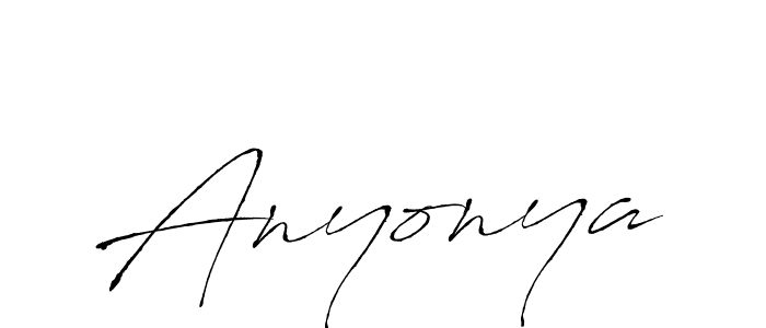 Use a signature maker to create a handwritten signature online. With this signature software, you can design (Antro_Vectra) your own signature for name Anyonya. Anyonya signature style 6 images and pictures png