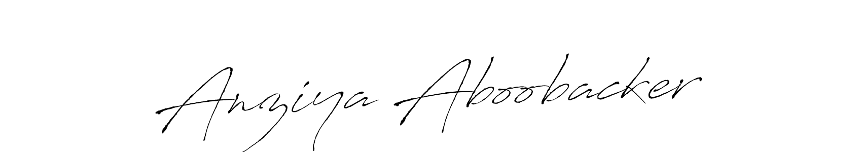 How to make Anziya Aboobacker signature? Antro_Vectra is a professional autograph style. Create handwritten signature for Anziya Aboobacker name. Anziya Aboobacker signature style 6 images and pictures png