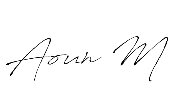 Similarly Antro_Vectra is the best handwritten signature design. Signature creator online .You can use it as an online autograph creator for name Aoun M. Aoun M signature style 6 images and pictures png