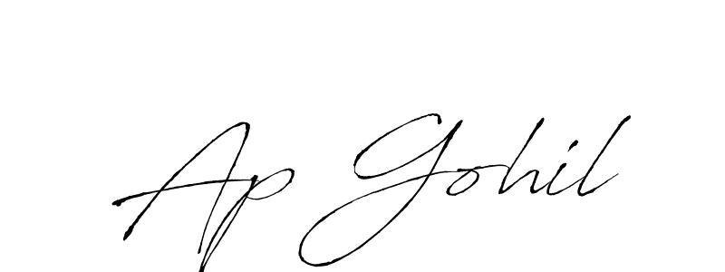 How to make Ap Gohil name signature. Use Antro_Vectra style for creating short signs online. This is the latest handwritten sign. Ap Gohil signature style 6 images and pictures png