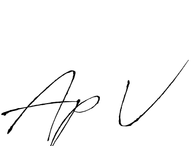 How to make Ap V name signature. Use Antro_Vectra style for creating short signs online. This is the latest handwritten sign. Ap V signature style 6 images and pictures png