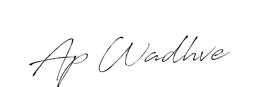 Also we have Ap Wadhve name is the best signature style. Create professional handwritten signature collection using Antro_Vectra autograph style. Ap Wadhve signature style 6 images and pictures png