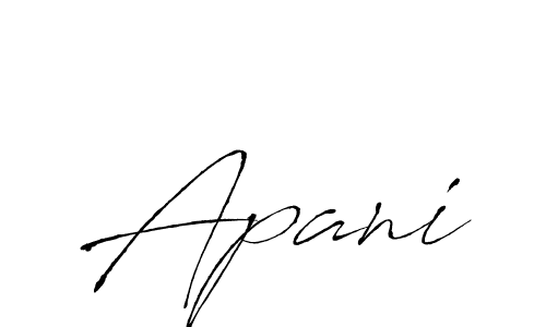 Design your own signature with our free online signature maker. With this signature software, you can create a handwritten (Antro_Vectra) signature for name Apani. Apani signature style 6 images and pictures png