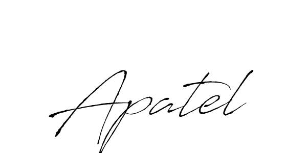 Use a signature maker to create a handwritten signature online. With this signature software, you can design (Antro_Vectra) your own signature for name Apatel. Apatel signature style 6 images and pictures png