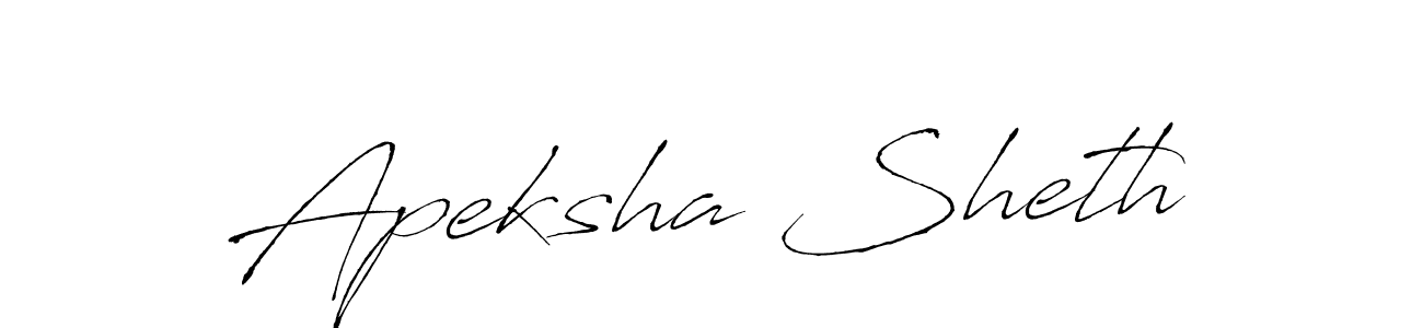 How to make Apeksha Sheth signature? Antro_Vectra is a professional autograph style. Create handwritten signature for Apeksha Sheth name. Apeksha Sheth signature style 6 images and pictures png