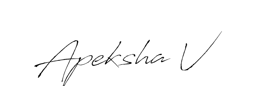 Design your own signature with our free online signature maker. With this signature software, you can create a handwritten (Antro_Vectra) signature for name Apeksha V. Apeksha V signature style 6 images and pictures png