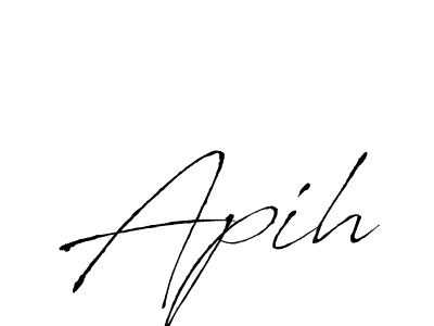 Use a signature maker to create a handwritten signature online. With this signature software, you can design (Antro_Vectra) your own signature for name Apih. Apih signature style 6 images and pictures png