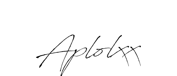 Make a beautiful signature design for name Aplolxx. With this signature (Antro_Vectra) style, you can create a handwritten signature for free. Aplolxx signature style 6 images and pictures png