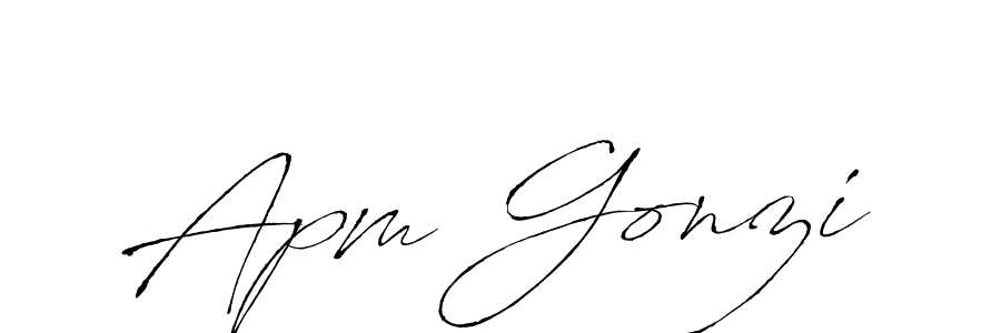 Make a beautiful signature design for name Apm Gonzi. With this signature (Antro_Vectra) style, you can create a handwritten signature for free. Apm Gonzi signature style 6 images and pictures png