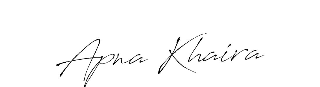 Create a beautiful signature design for name Apna Khaira. With this signature (Antro_Vectra) fonts, you can make a handwritten signature for free. Apna Khaira signature style 6 images and pictures png