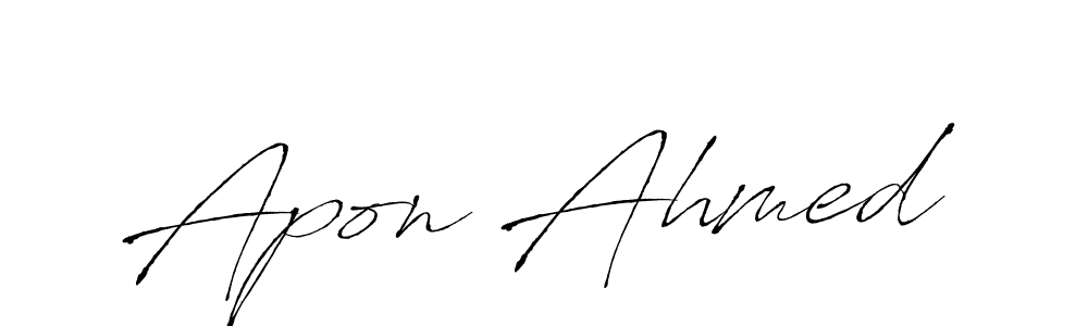 if you are searching for the best signature style for your name Apon Ahmed. so please give up your signature search. here we have designed multiple signature styles  using Antro_Vectra. Apon Ahmed signature style 6 images and pictures png