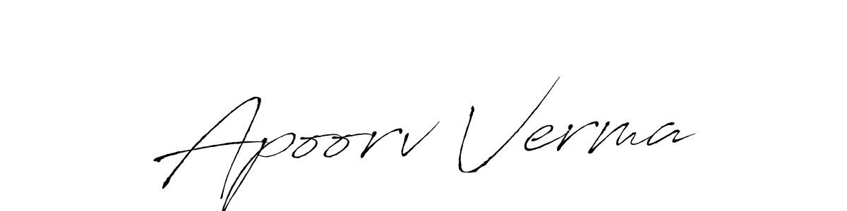 You should practise on your own different ways (Antro_Vectra) to write your name (Apoorv Verma) in signature. don't let someone else do it for you. Apoorv Verma signature style 6 images and pictures png