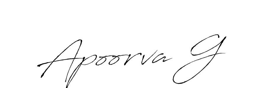 Antro_Vectra is a professional signature style that is perfect for those who want to add a touch of class to their signature. It is also a great choice for those who want to make their signature more unique. Get Apoorva G name to fancy signature for free. Apoorva G signature style 6 images and pictures png