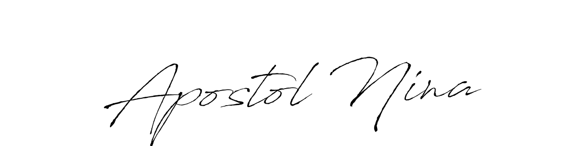 Create a beautiful signature design for name Apostol Nina. With this signature (Antro_Vectra) fonts, you can make a handwritten signature for free. Apostol Nina signature style 6 images and pictures png