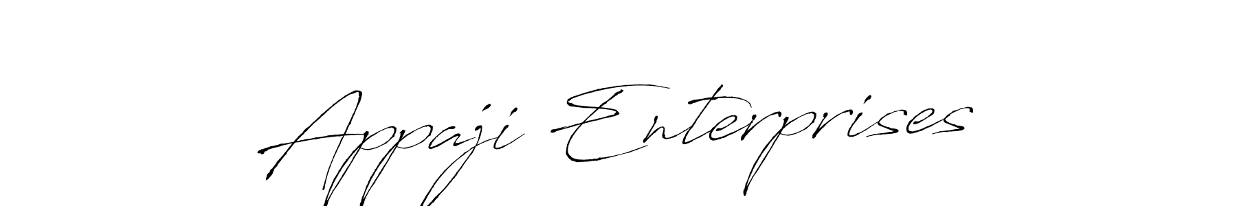 How to make Appaji Enterprises name signature. Use Antro_Vectra style for creating short signs online. This is the latest handwritten sign. Appaji Enterprises signature style 6 images and pictures png