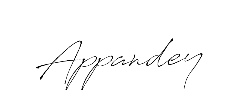 How to make Appandey name signature. Use Antro_Vectra style for creating short signs online. This is the latest handwritten sign. Appandey signature style 6 images and pictures png