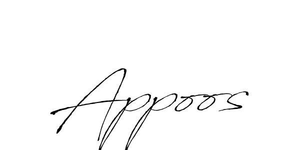 Create a beautiful signature design for name Appoos. With this signature (Antro_Vectra) fonts, you can make a handwritten signature for free. Appoos signature style 6 images and pictures png