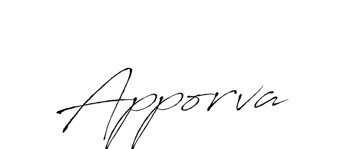 Design your own signature with our free online signature maker. With this signature software, you can create a handwritten (Antro_Vectra) signature for name Apporva. Apporva signature style 6 images and pictures png