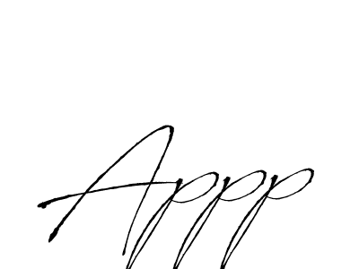 Design your own signature with our free online signature maker. With this signature software, you can create a handwritten (Antro_Vectra) signature for name Appp. Appp signature style 6 images and pictures png