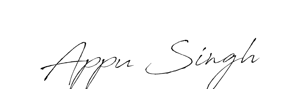 Appu Singh stylish signature style. Best Handwritten Sign (Antro_Vectra) for my name. Handwritten Signature Collection Ideas for my name Appu Singh. Appu Singh signature style 6 images and pictures png