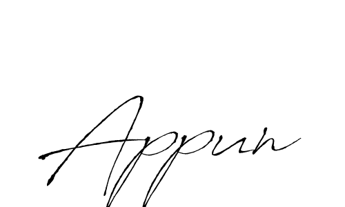 if you are searching for the best signature style for your name Appun. so please give up your signature search. here we have designed multiple signature styles  using Antro_Vectra. Appun signature style 6 images and pictures png