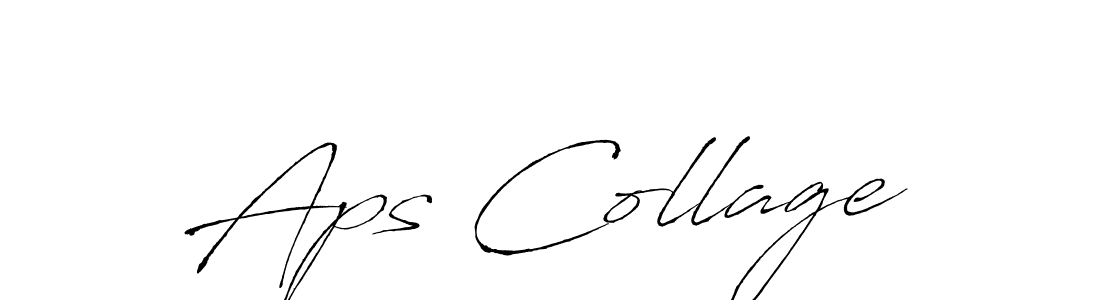 Design your own signature with our free online signature maker. With this signature software, you can create a handwritten (Antro_Vectra) signature for name Aps Collage. Aps Collage signature style 6 images and pictures png