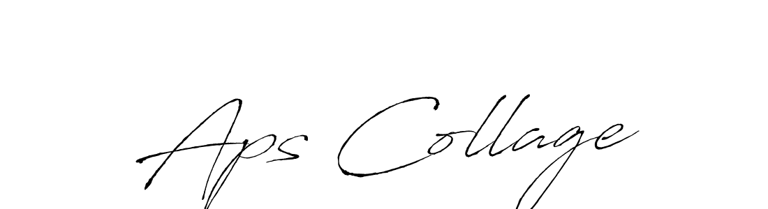 Design your own signature with our free online signature maker. With this signature software, you can create a handwritten (Antro_Vectra) signature for name Aps Collage. Aps Collage signature style 6 images and pictures png