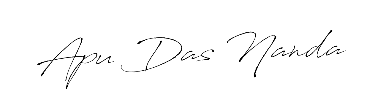 How to make Apu Das Nanda name signature. Use Antro_Vectra style for creating short signs online. This is the latest handwritten sign. Apu Das Nanda signature style 6 images and pictures png