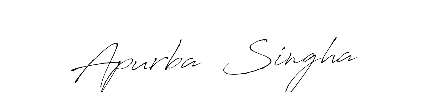 The best way (Antro_Vectra) to make a short signature is to pick only two or three words in your name. The name Apurba  Singha include a total of six letters. For converting this name. Apurba  Singha signature style 6 images and pictures png