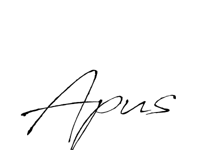 Make a beautiful signature design for name Apus. With this signature (Antro_Vectra) style, you can create a handwritten signature for free. Apus signature style 6 images and pictures png