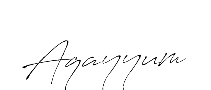 Make a beautiful signature design for name Aqayyum. With this signature (Antro_Vectra) style, you can create a handwritten signature for free. Aqayyum signature style 6 images and pictures png