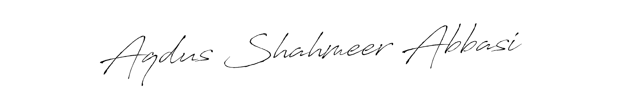Make a beautiful signature design for name Aqdus Shahmeer Abbasi. With this signature (Antro_Vectra) style, you can create a handwritten signature for free. Aqdus Shahmeer Abbasi signature style 6 images and pictures png