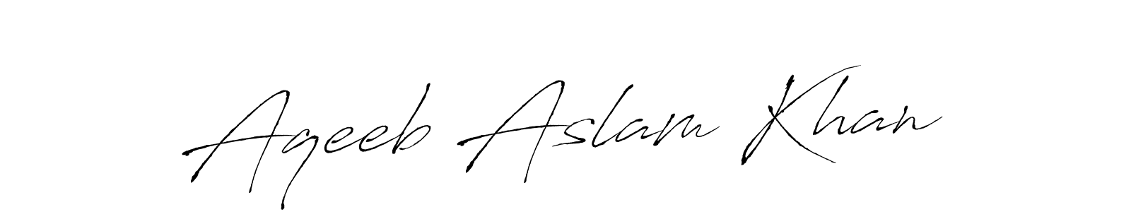 How to make Aqeeb Aslam Khan name signature. Use Antro_Vectra style for creating short signs online. This is the latest handwritten sign. Aqeeb Aslam Khan signature style 6 images and pictures png