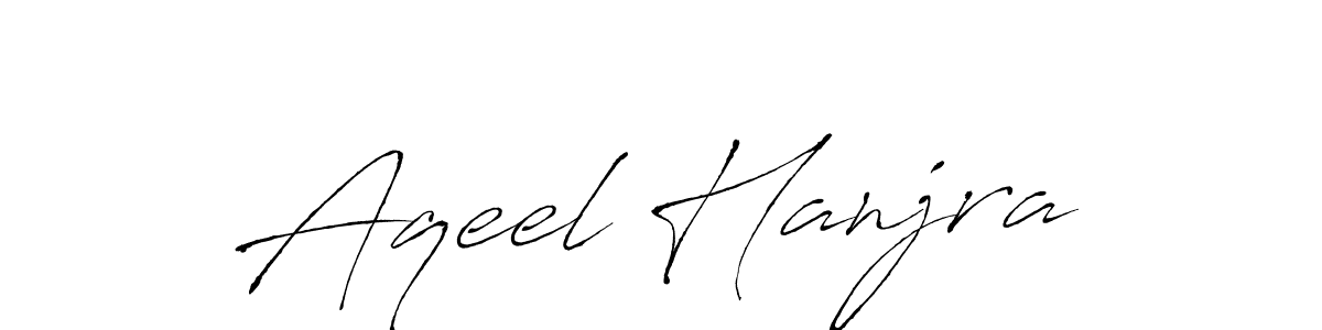 Aqeel Hanjra stylish signature style. Best Handwritten Sign (Antro_Vectra) for my name. Handwritten Signature Collection Ideas for my name Aqeel Hanjra. Aqeel Hanjra signature style 6 images and pictures png