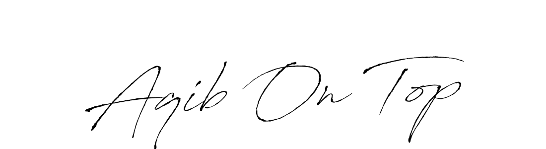How to make Aqib On Top name signature. Use Antro_Vectra style for creating short signs online. This is the latest handwritten sign. Aqib On Top signature style 6 images and pictures png