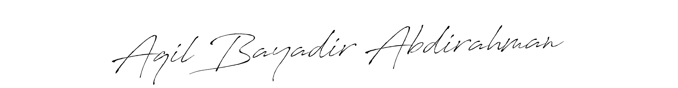 Design your own signature with our free online signature maker. With this signature software, you can create a handwritten (Antro_Vectra) signature for name Aqil Bayadir Abdirahman. Aqil Bayadir Abdirahman signature style 6 images and pictures png