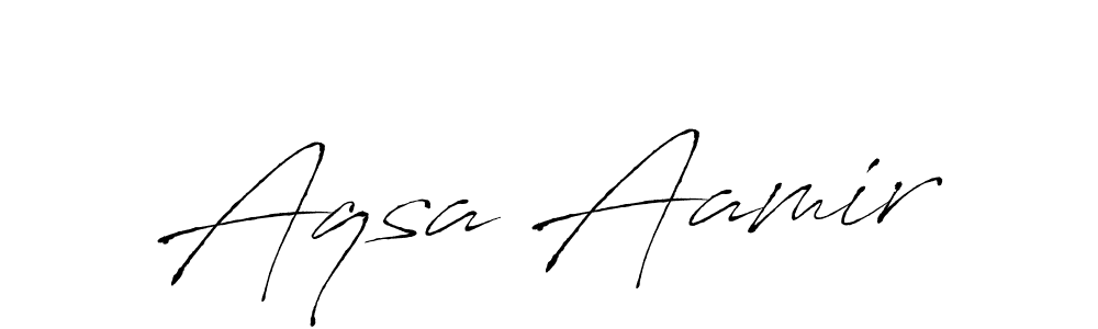 How to make Aqsa Aamir name signature. Use Antro_Vectra style for creating short signs online. This is the latest handwritten sign. Aqsa Aamir signature style 6 images and pictures png