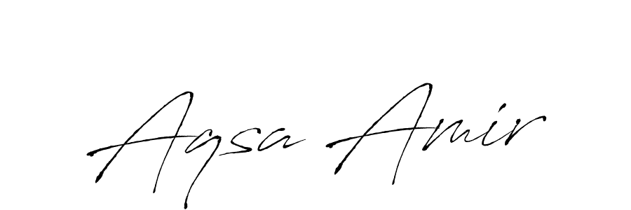 How to make Aqsa Amir name signature. Use Antro_Vectra style for creating short signs online. This is the latest handwritten sign. Aqsa Amir signature style 6 images and pictures png