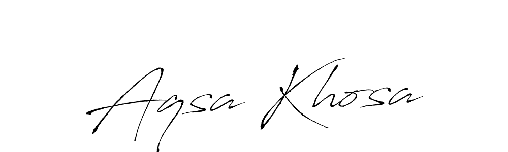 Make a beautiful signature design for name Aqsa Khosa. With this signature (Antro_Vectra) style, you can create a handwritten signature for free. Aqsa Khosa signature style 6 images and pictures png
