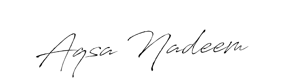 How to make Aqsa Nadeem name signature. Use Antro_Vectra style for creating short signs online. This is the latest handwritten sign. Aqsa Nadeem signature style 6 images and pictures png