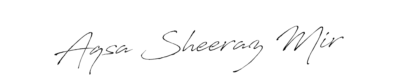 The best way (Antro_Vectra) to make a short signature is to pick only two or three words in your name. The name Aqsa Sheeraz Mir include a total of six letters. For converting this name. Aqsa Sheeraz Mir signature style 6 images and pictures png