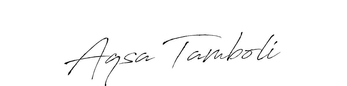 Design your own signature with our free online signature maker. With this signature software, you can create a handwritten (Antro_Vectra) signature for name Aqsa Tamboli. Aqsa Tamboli signature style 6 images and pictures png