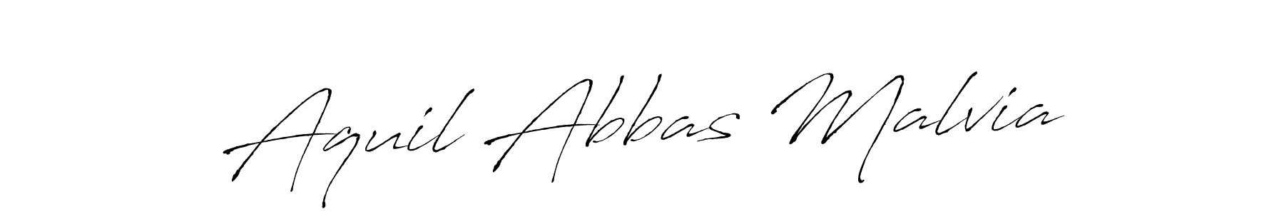 Make a beautiful signature design for name Aquil Abbas Malvia. With this signature (Antro_Vectra) style, you can create a handwritten signature for free. Aquil Abbas Malvia signature style 6 images and pictures png