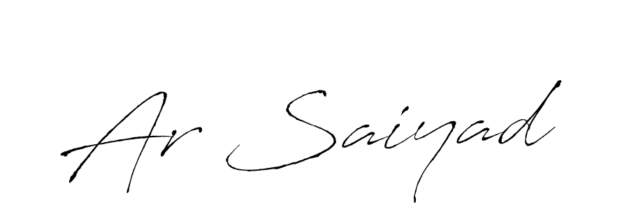 Make a beautiful signature design for name Ar Saiyad. With this signature (Antro_Vectra) style, you can create a handwritten signature for free. Ar Saiyad signature style 6 images and pictures png