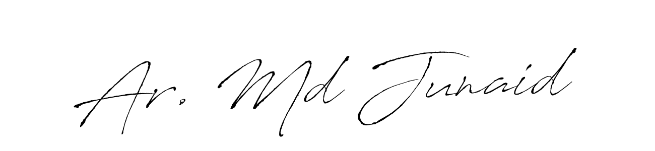 The best way (Antro_Vectra) to make a short signature is to pick only two or three words in your name. The name Ar. Md Junaid include a total of six letters. For converting this name. Ar. Md Junaid signature style 6 images and pictures png