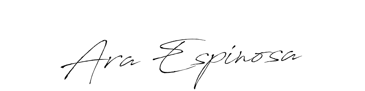 Ara Espinosa stylish signature style. Best Handwritten Sign (Antro_Vectra) for my name. Handwritten Signature Collection Ideas for my name Ara Espinosa. Ara Espinosa signature style 6 images and pictures png