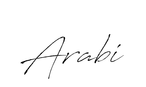 Design your own signature with our free online signature maker. With this signature software, you can create a handwritten (Antro_Vectra) signature for name Arabi. Arabi signature style 6 images and pictures png