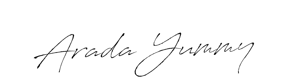 How to make Arada Yummy signature? Antro_Vectra is a professional autograph style. Create handwritten signature for Arada Yummy name. Arada Yummy signature style 6 images and pictures png