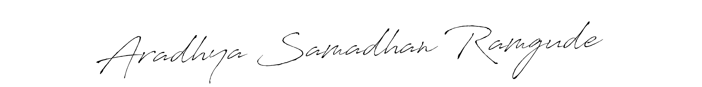 Create a beautiful signature design for name Aradhya Samadhan Ramgude. With this signature (Antro_Vectra) fonts, you can make a handwritten signature for free. Aradhya Samadhan Ramgude signature style 6 images and pictures png