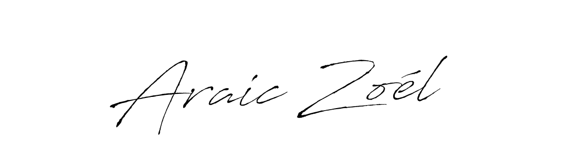 How to make Araic Zoél name signature. Use Antro_Vectra style for creating short signs online. This is the latest handwritten sign. Araic Zoél signature style 6 images and pictures png